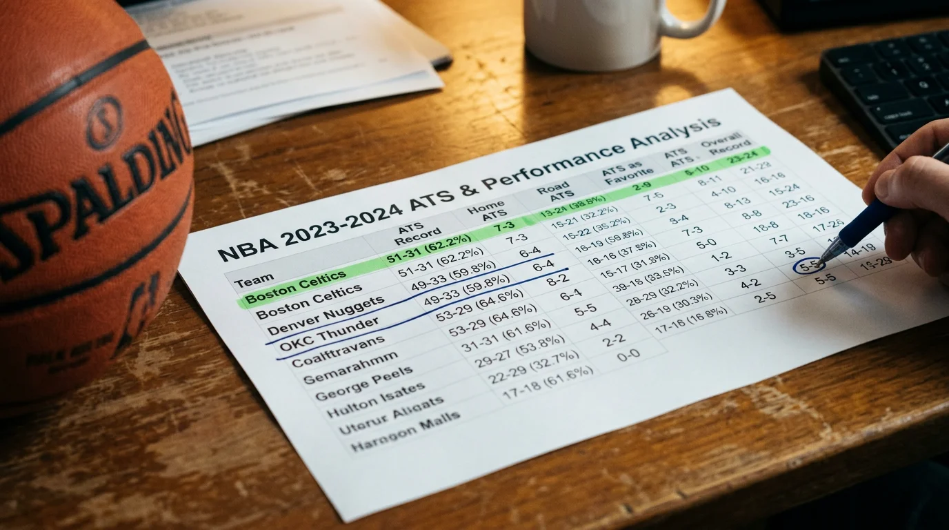 NBA against the spread records chart for betting analysis