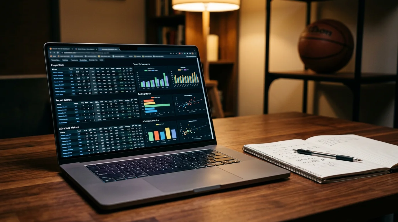 NBA statistics dashboard for betting research and analysis