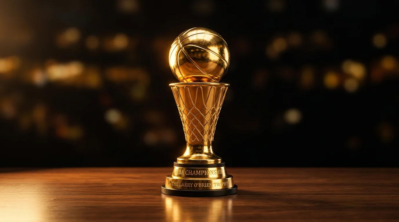 NBA championship trophy representing futures betting markets